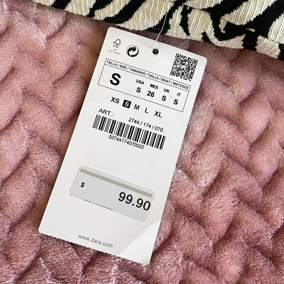 NWT Zara Basic Zebra Print Crop Blazer Womens Size S - Picture 7 of 7